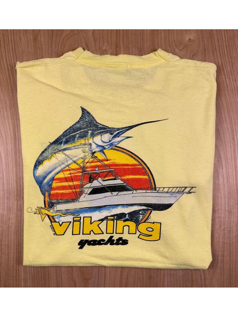 Vintage 90s Viking Yachts tshirt Single Stitch xlarge marlin yacht yachting boat